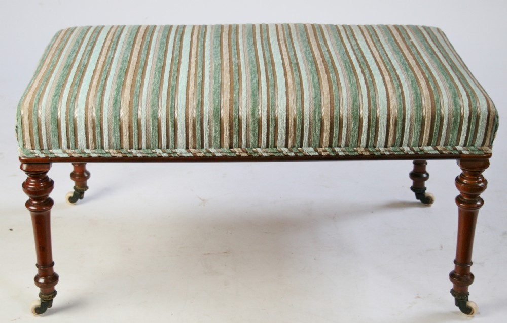 Victorian Mahogany Oblong Stool.