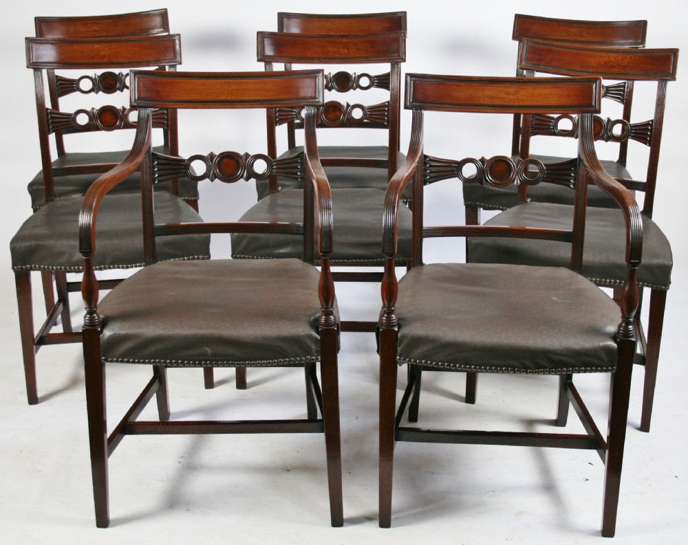 George 111 Mahogany Set of 6 & 2 Dining Chairs.