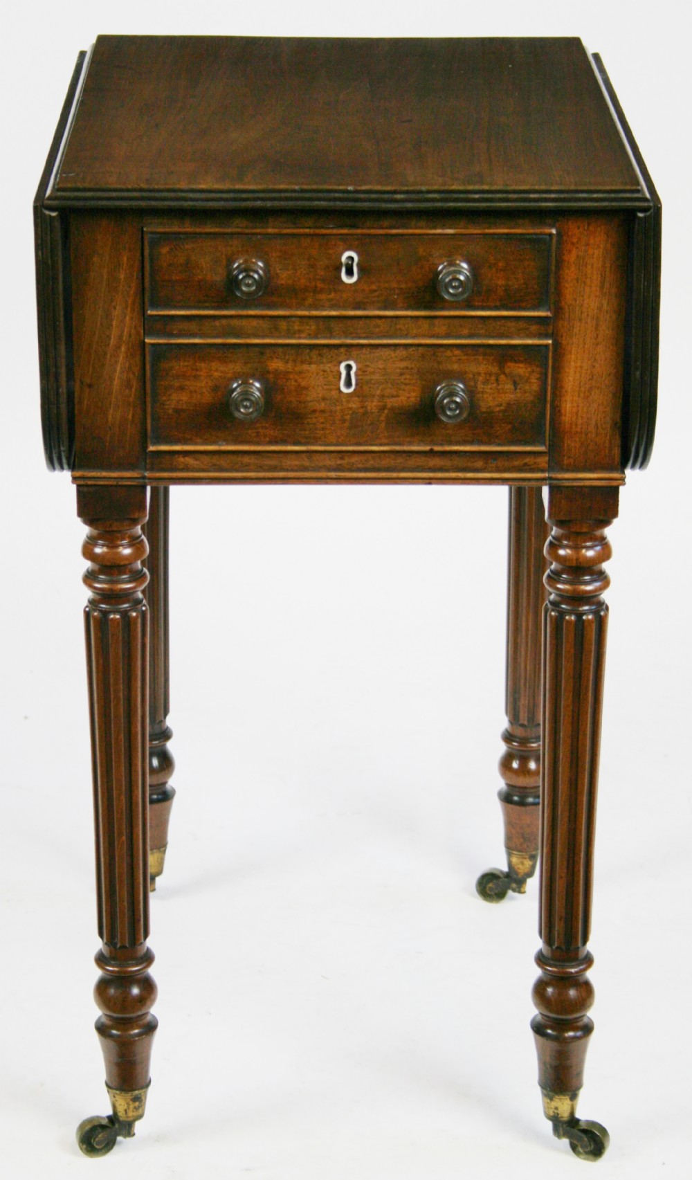 George 1V Mahogany Drop Leaf Bedside Table.