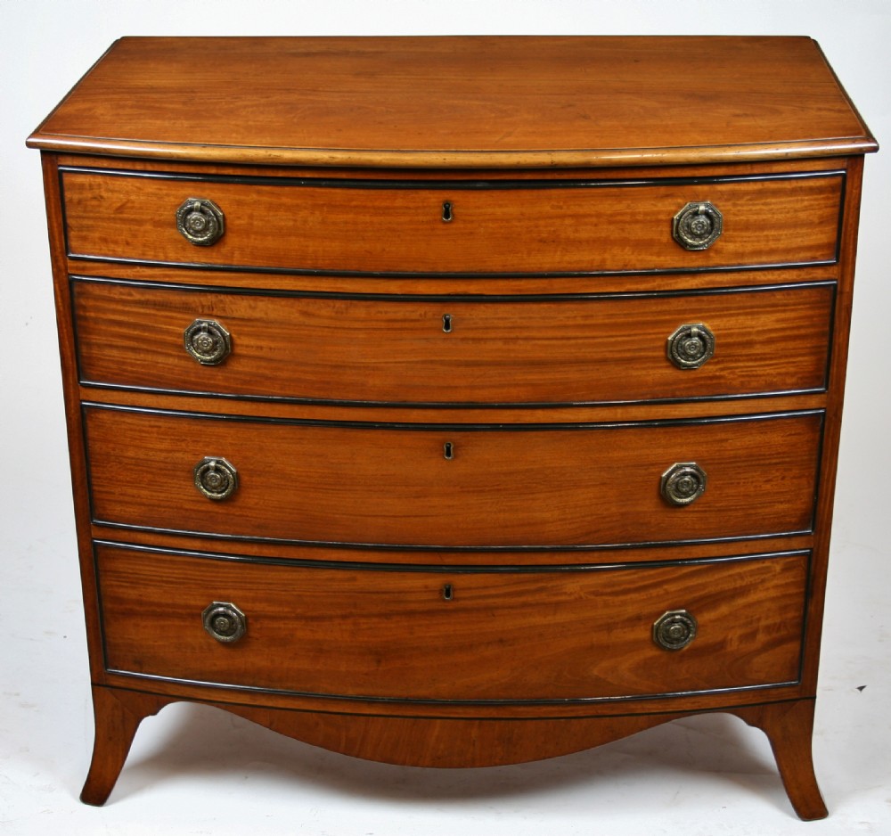 George 111 Satinwood 4 Drawer Bow Chest.