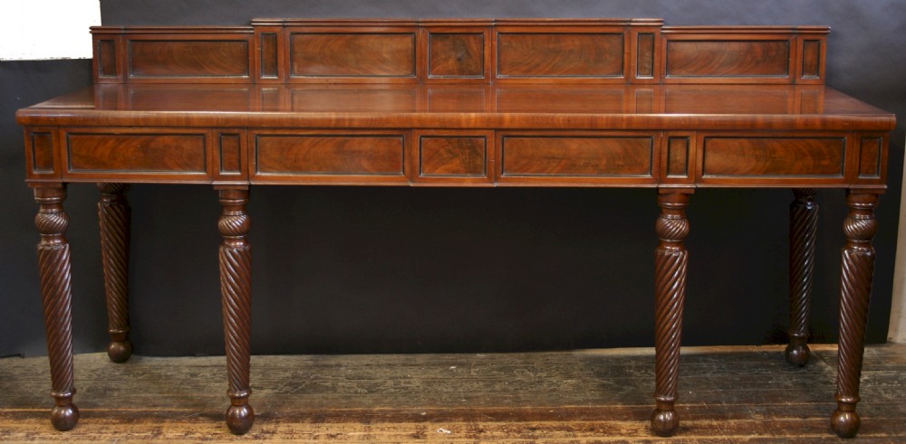 George 1V Mahogany 3 Drawer Large 6 Leg Serving Table.