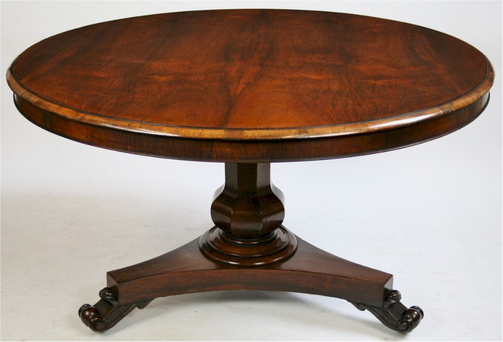William 1V Rosewood Circular Tilt Top Centre Table.