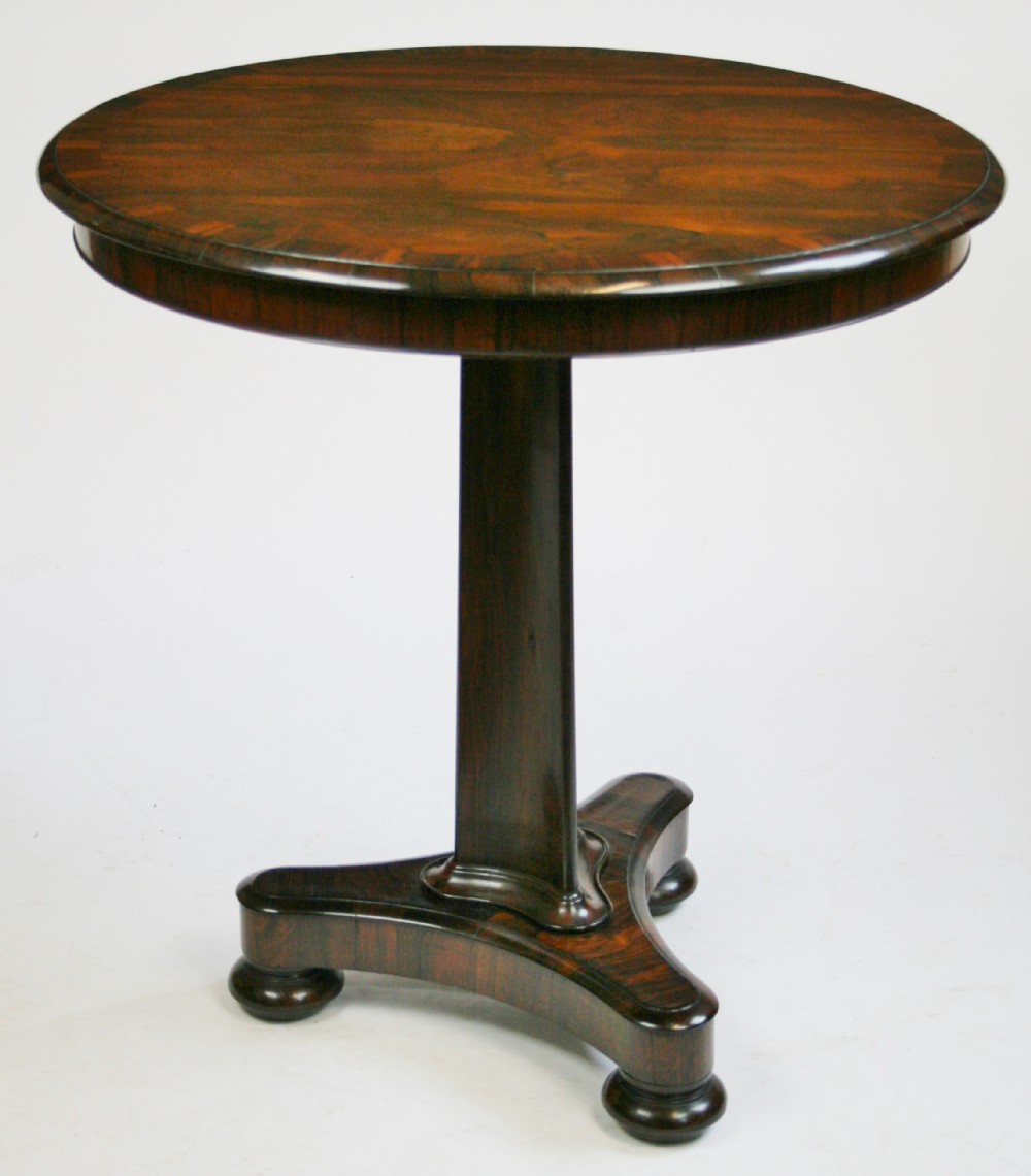 William 1V Rosewood Tilt Top Circular Wine Table.