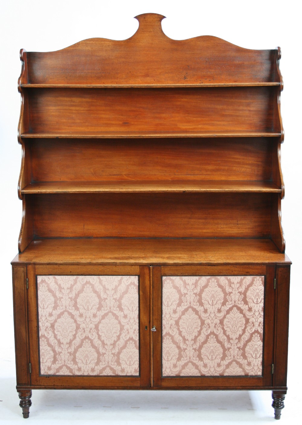 Regency Mahogany 'Waterfall' Bookcase with Cupboard Base.
