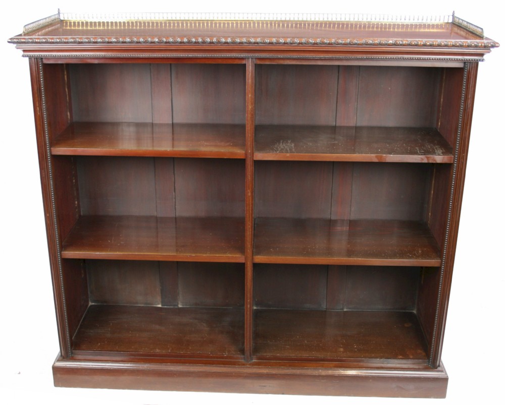 Late Victorian Carved Mahogany Open Bookcase. 