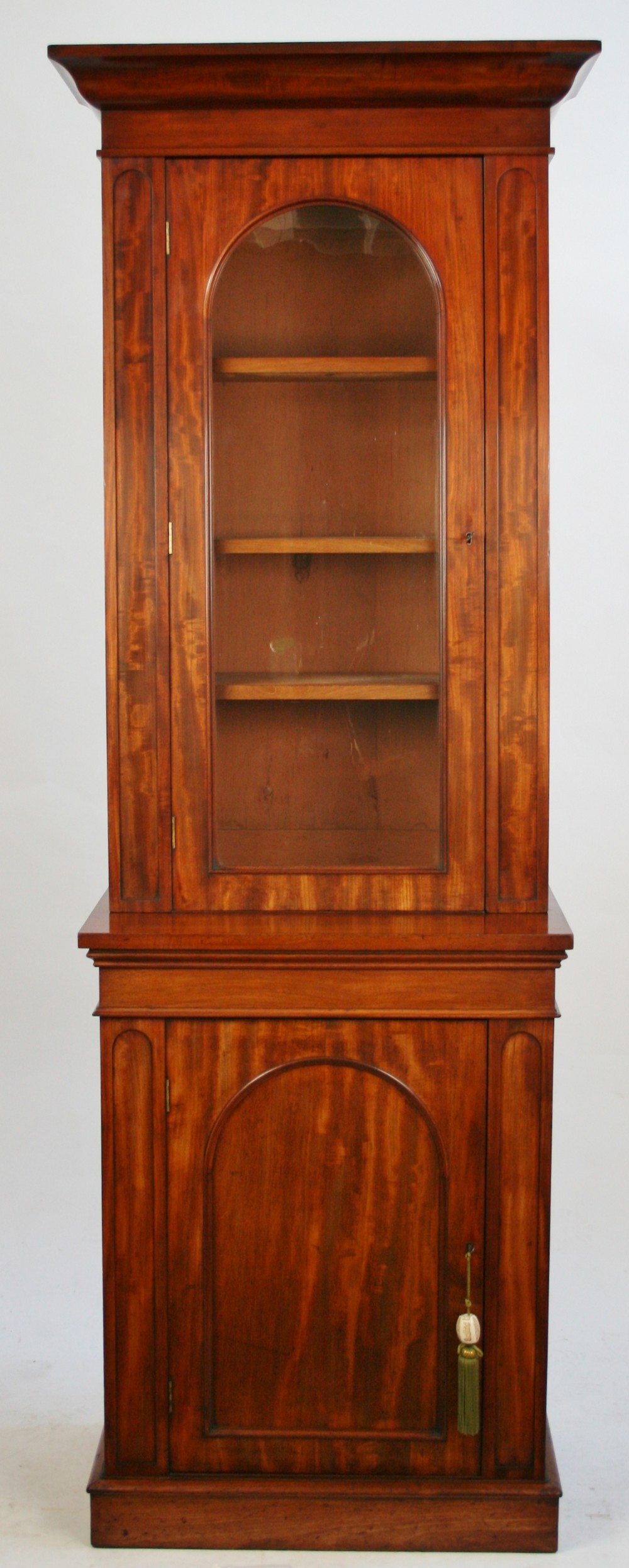 Victorian Mahogany Narrow Cupboard Base 1 Door Bookcase.