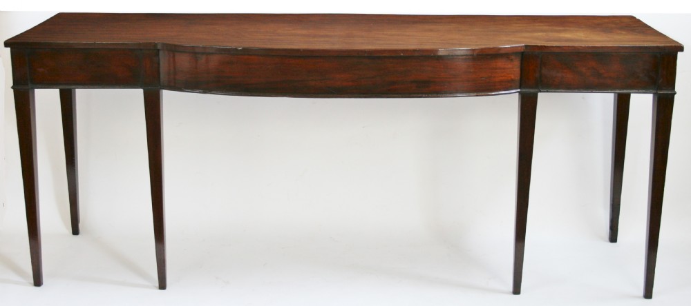 George 111 Mahogany Serving Table having Bow Fronted Centre.