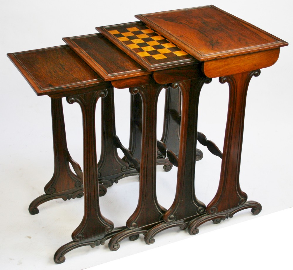 Regency Rosewood Nest of Quartetto Tables.