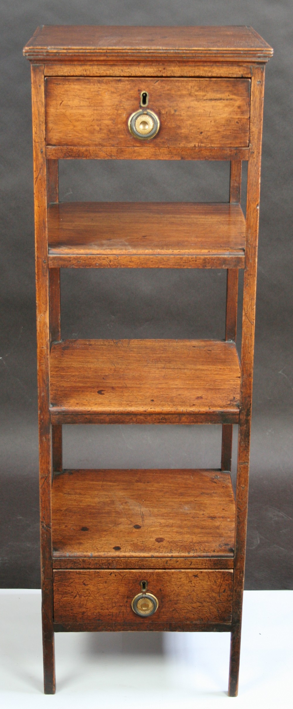 George 111 Mahogany 4 Tier Whatnot with 2 Drawers.