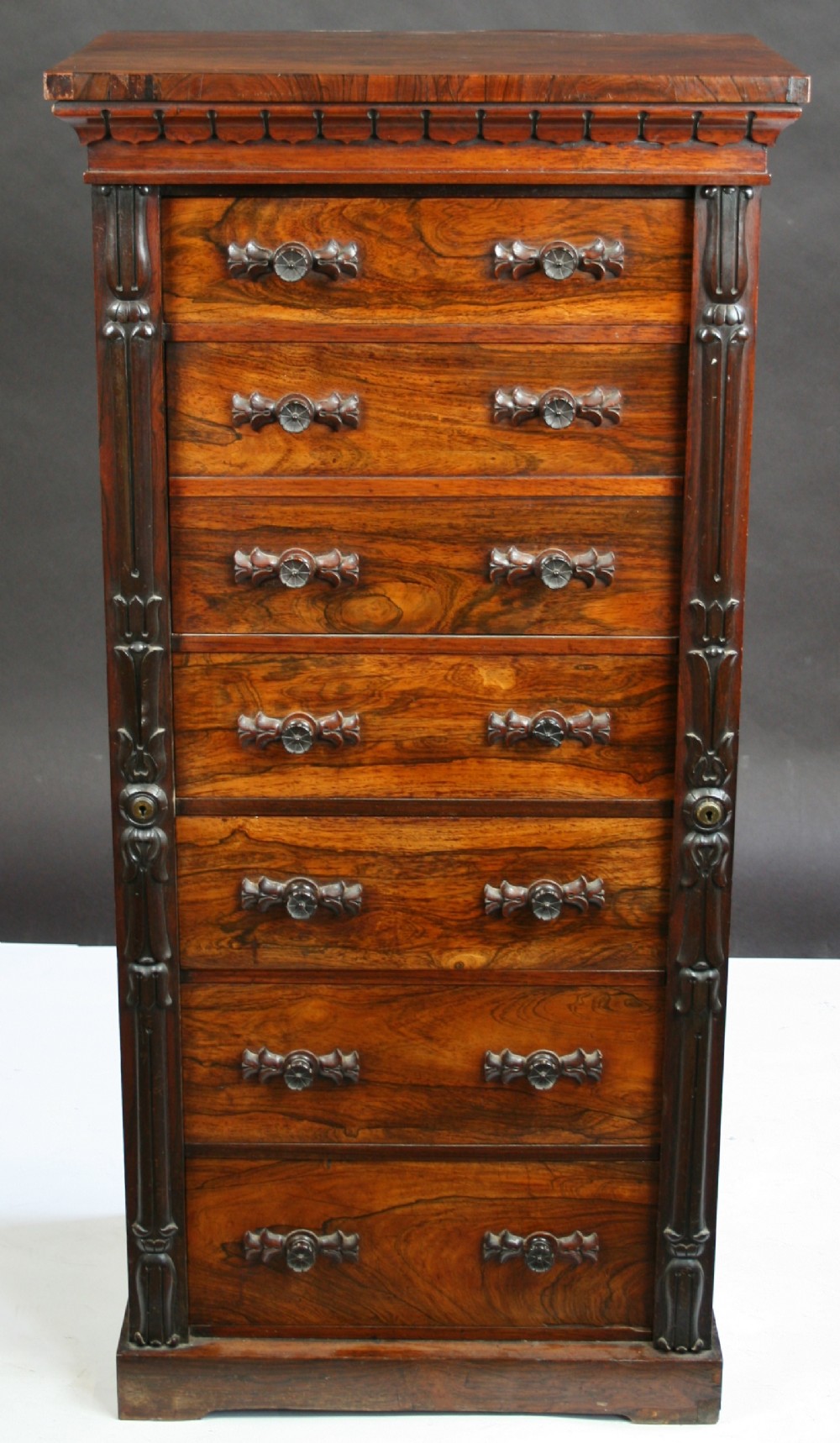 Fine Quality William 1V Rosewood Secretaire Wellington Chest.