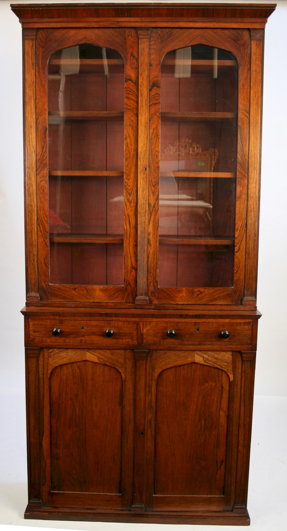 William 1V Rosewood Cupboard Base Bookcase.