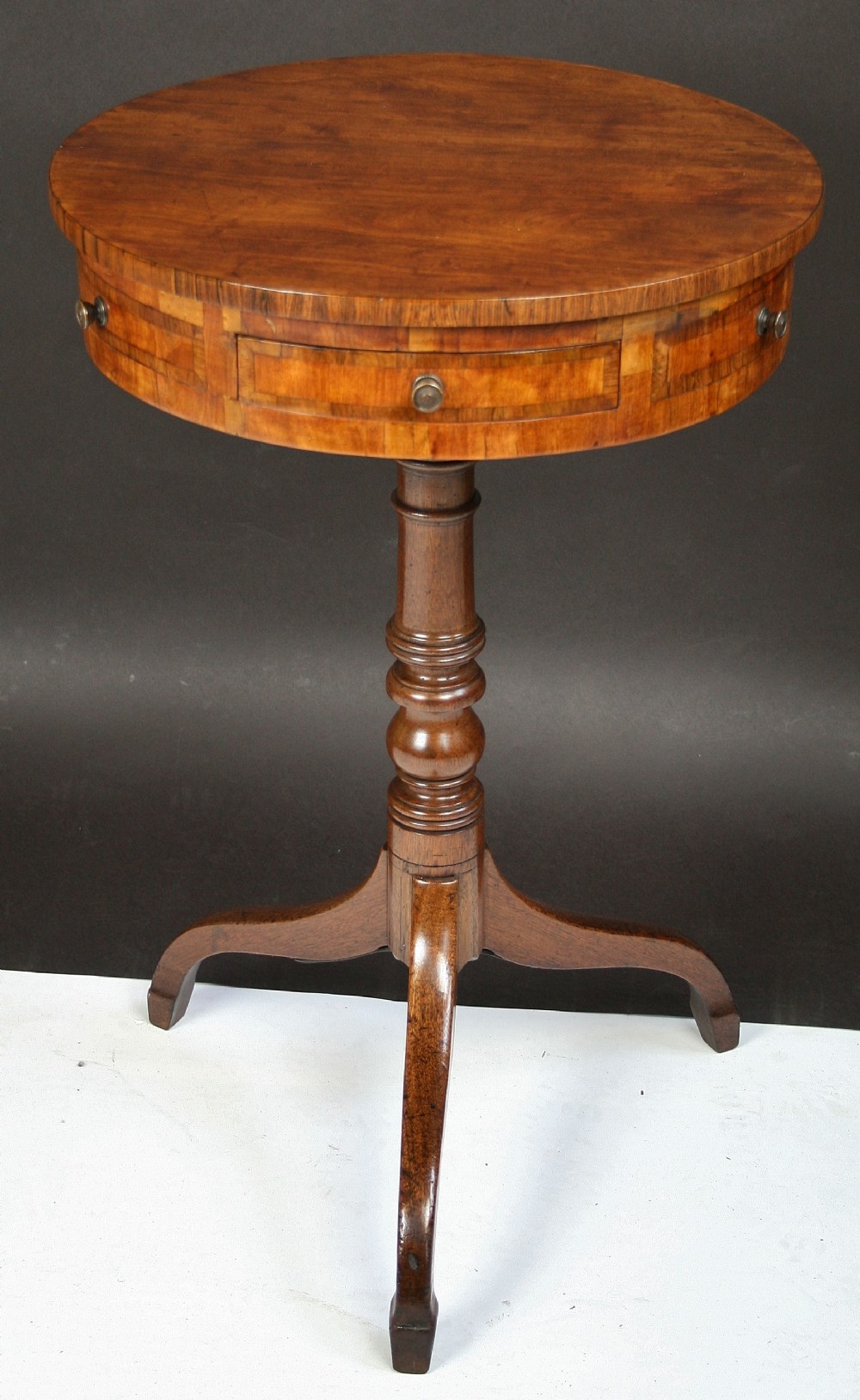 George 1V Mahogany Small Pedestal Drum Table.