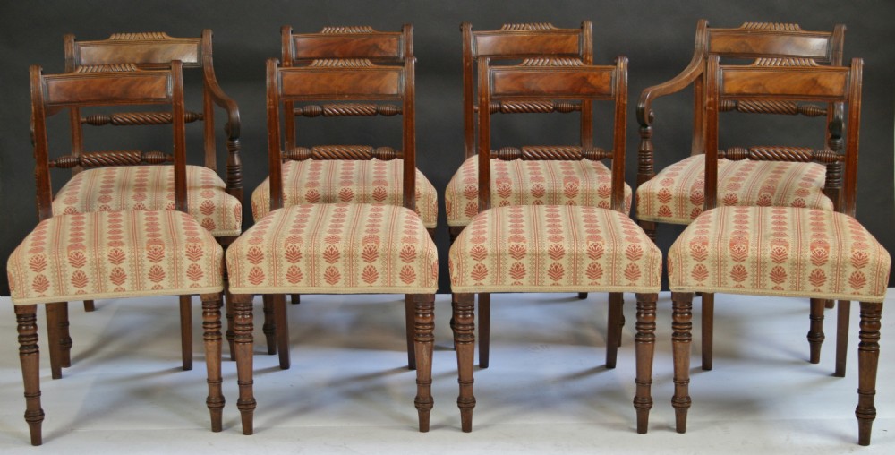 George 111 Mahogany Set of 6 & 2 Dining Chairs.