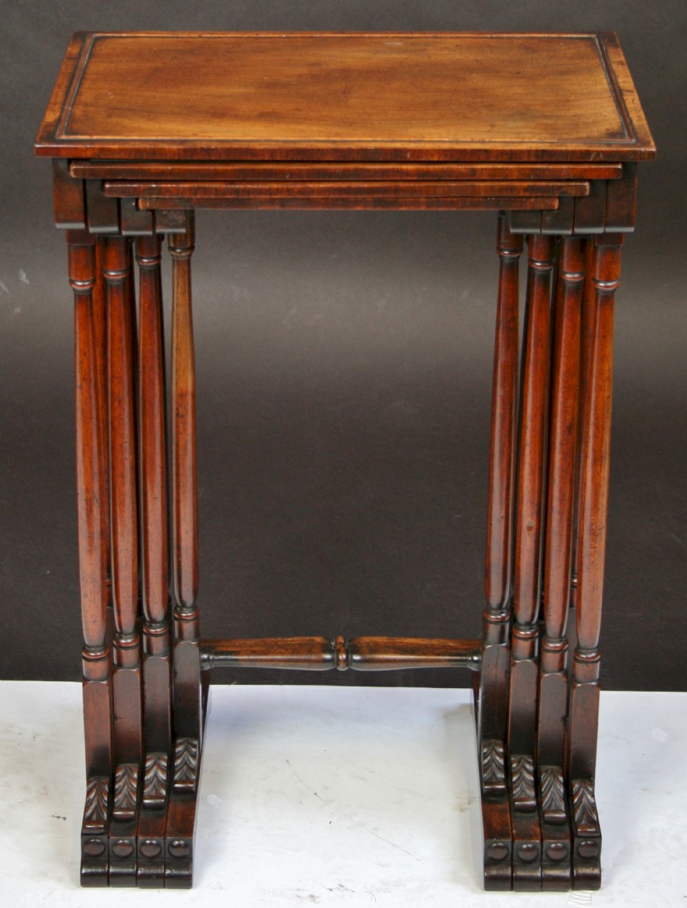 A Fine Set of 4 Regency Mahogany Nest of Tables.