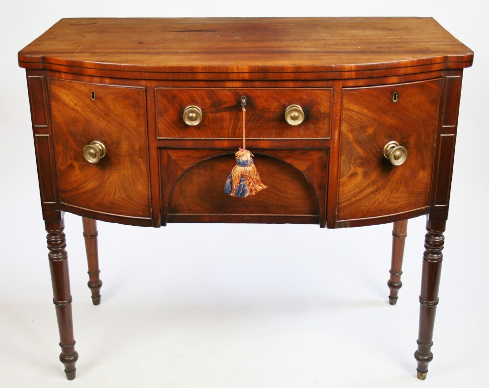 George 1V Mahogany Bowfront Sideboard.