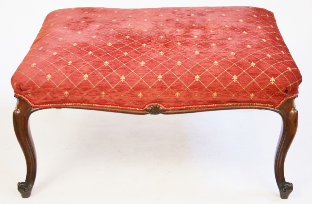 Victorian Rosewood Stool on Cabriole Legs.