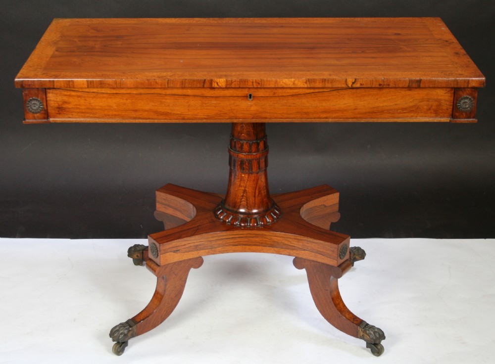 Regency Rosewood Oblong 1 Drawer Centre Table.