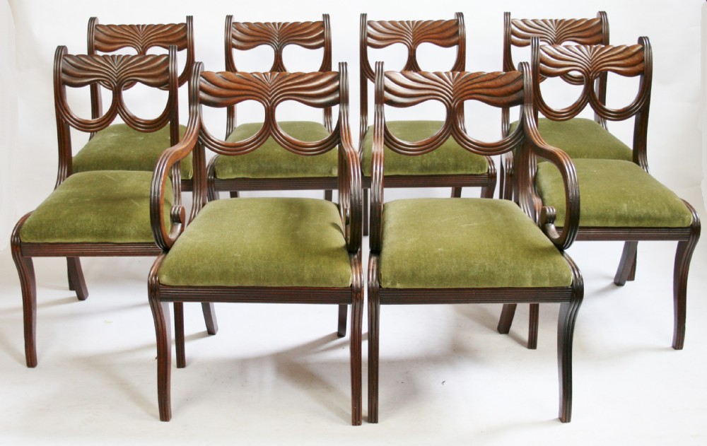 Good Quality Regency Mahogany Set of 6 & 2 Dining Chairs.