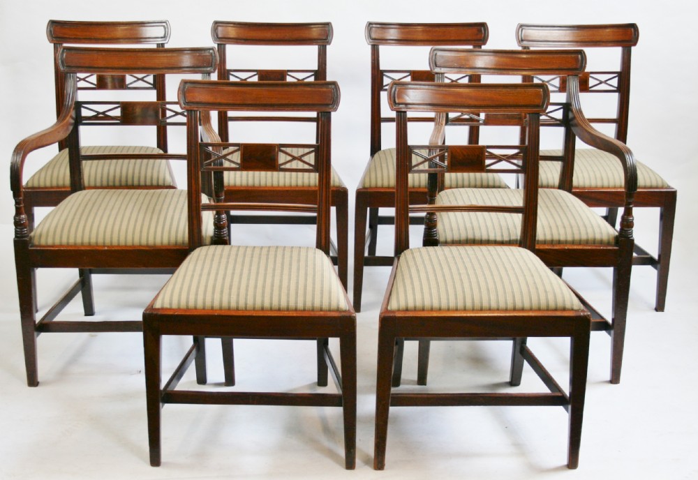 George 111 Mahogany Set of 6 & 2 Dining Chairs.