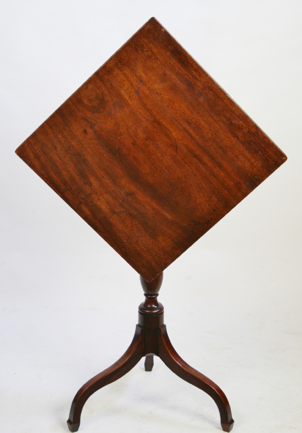 George 111 Mahogany Square Tilt Top Tripod Table.