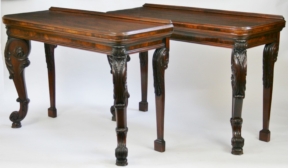 Fine Pair of Early 19C Mahogany Console Tables