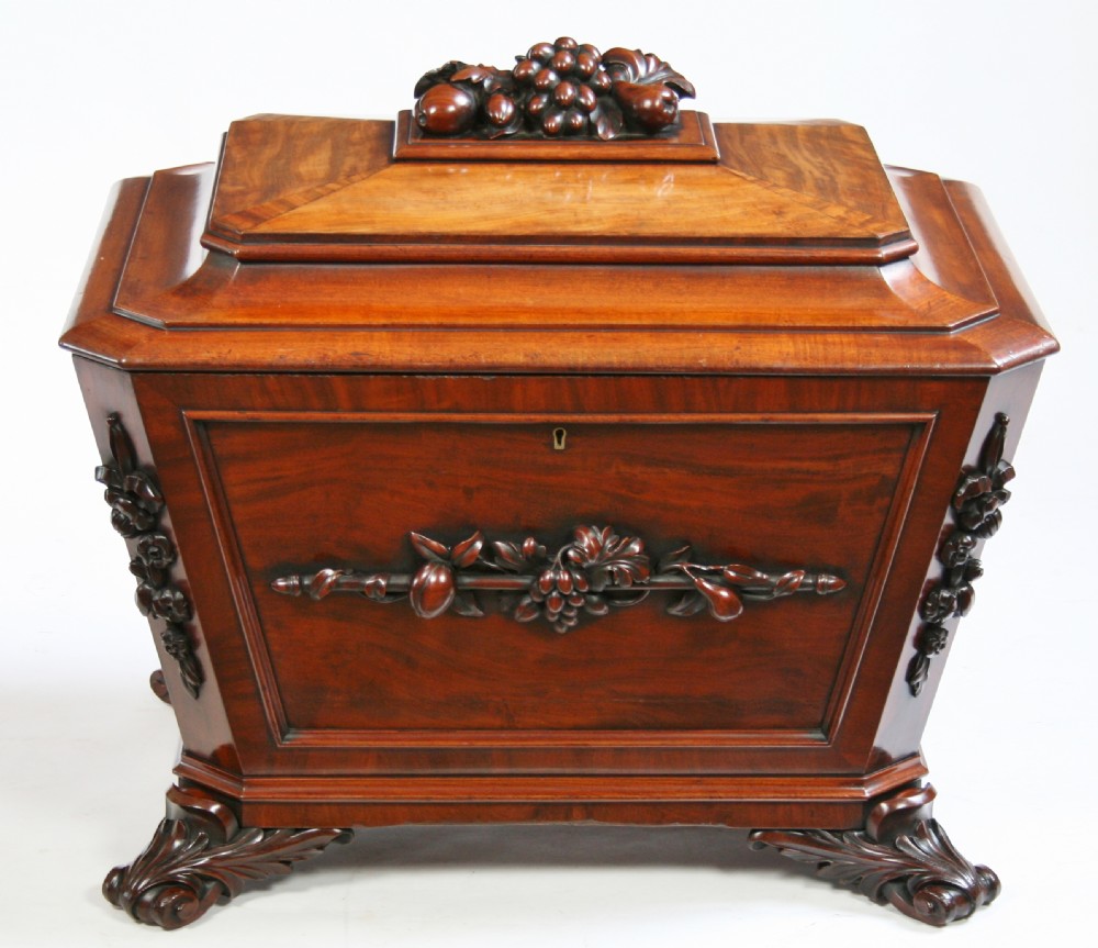A Fine George 1V Mahogany Sarcophagus Wine Cooler