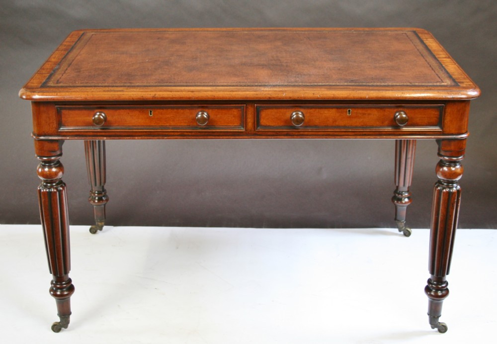 William 1V Mahogany 2 Drawer Writing Table.