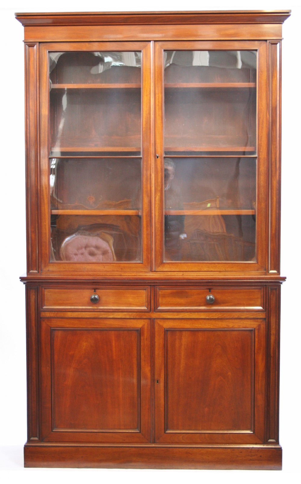 Good Quality George 1V Mahogany 2 Door Cupboard Base Bookcase