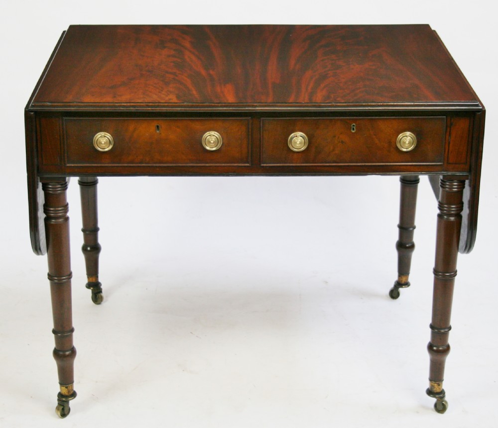 George 1V Mahogany Sofa Table on Ring Turned Legs