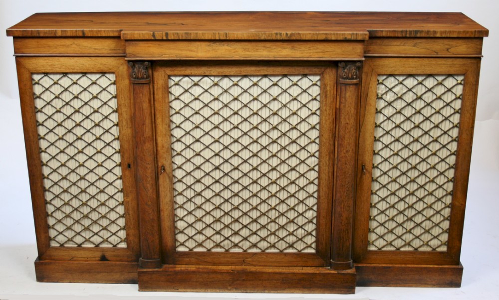 Regency Rosewood 3 Door Breakfront Side Cabinet