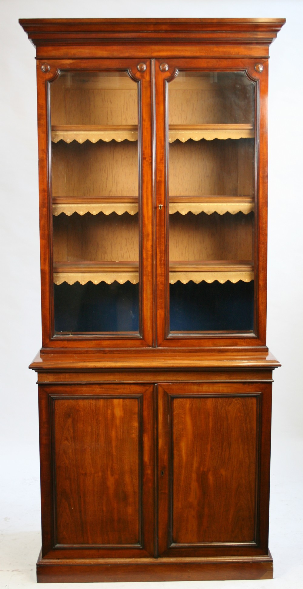 Good Quality Early Victorian Mahogany Cupboard Base Bookcase