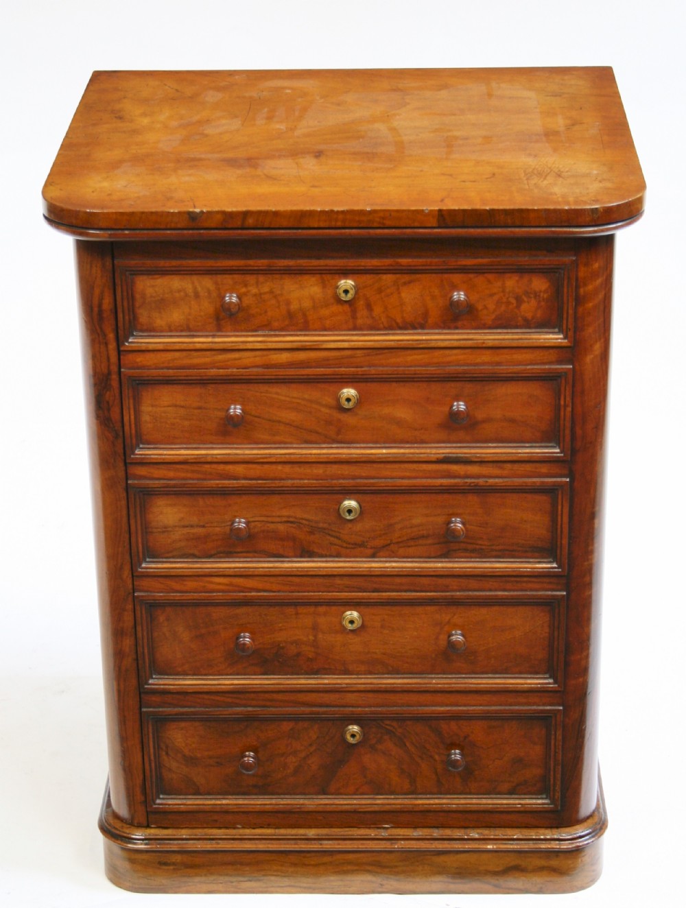 Victorian Figured Walnut Small Safe Cabinet with Safe