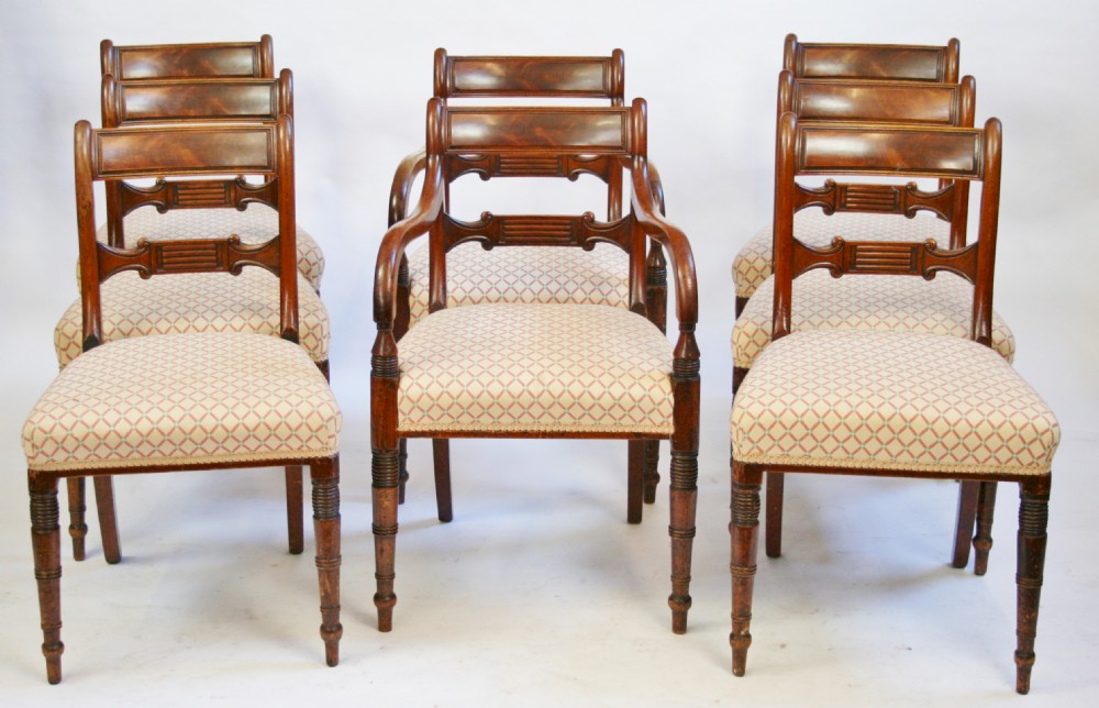 George 111 Mahogany Set of 6 & 2 Dining Chairs