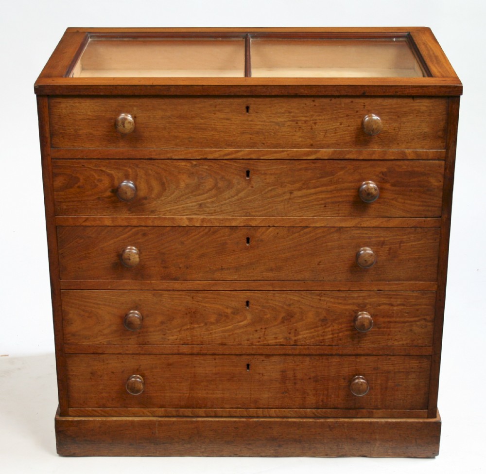 Victorian Mahogany 4 Drawer Display Chest