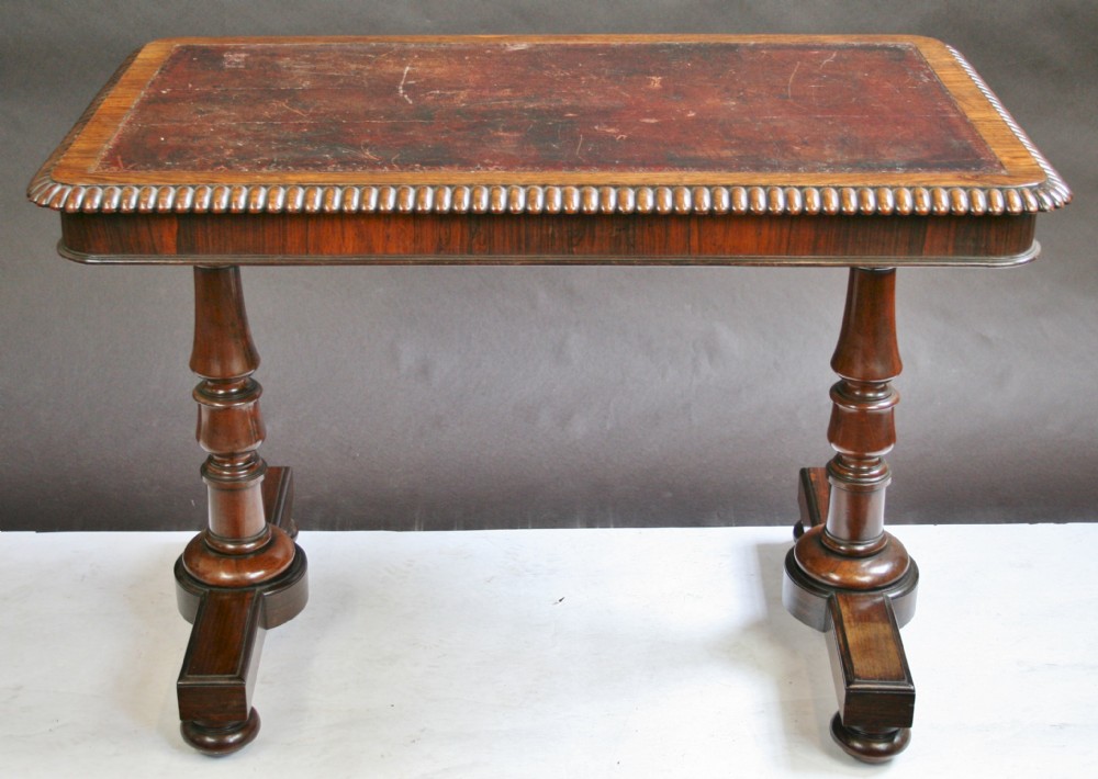 William IV Rosewood End Support Writing Table in the manner of Gillows