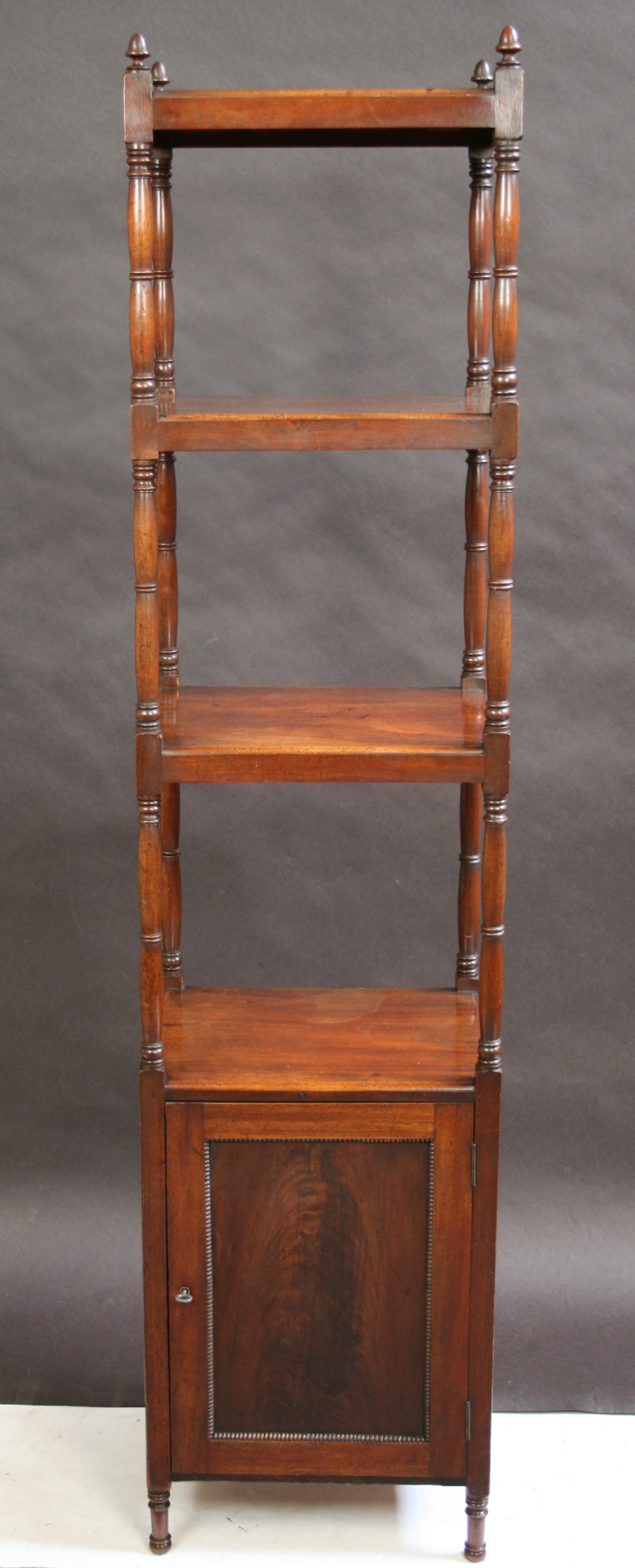 George 1V Mahogany Cupboard Base 4 Tier Whatnot