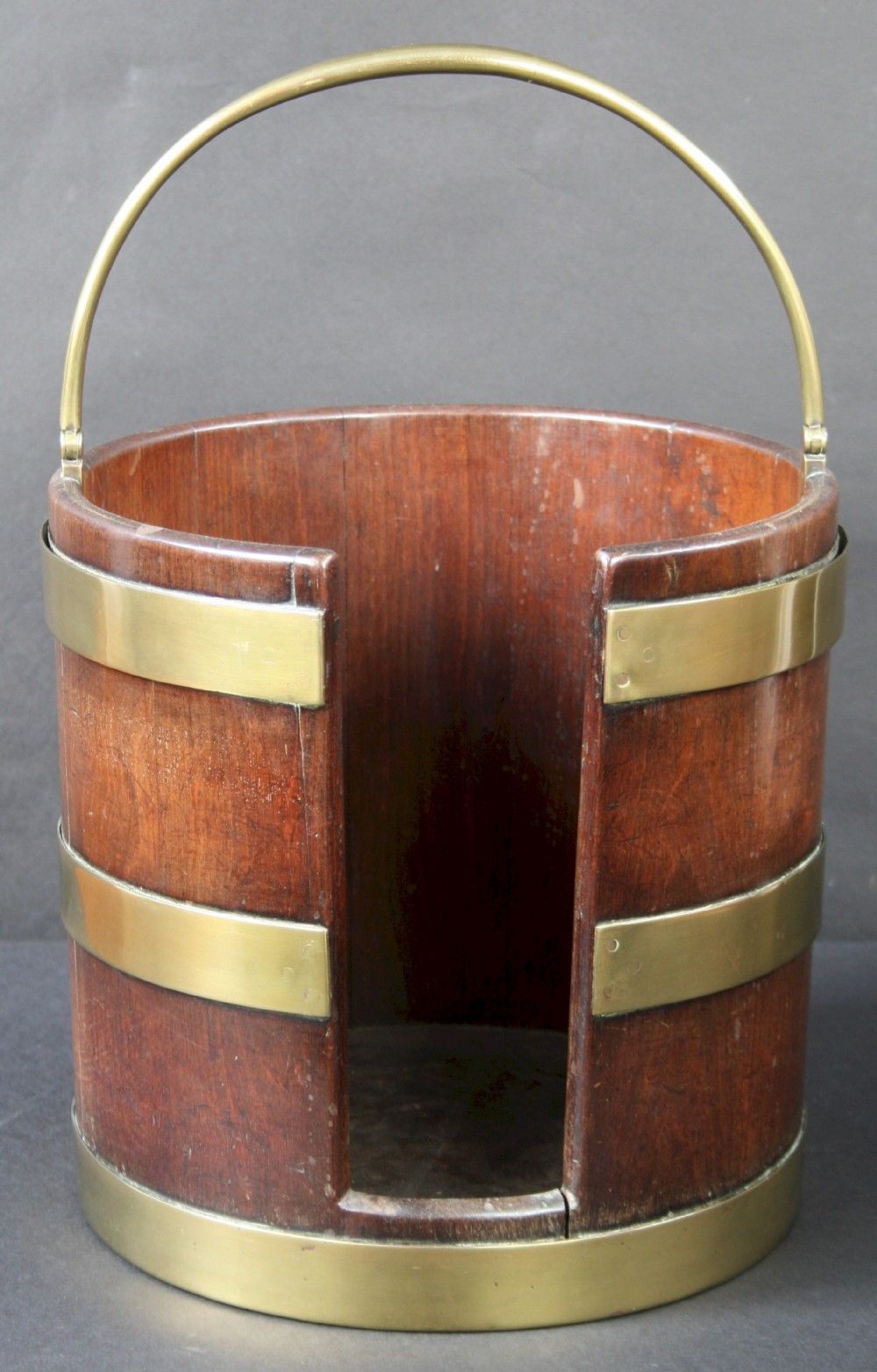 George III Mahogany Brass Bound Plate Bucket