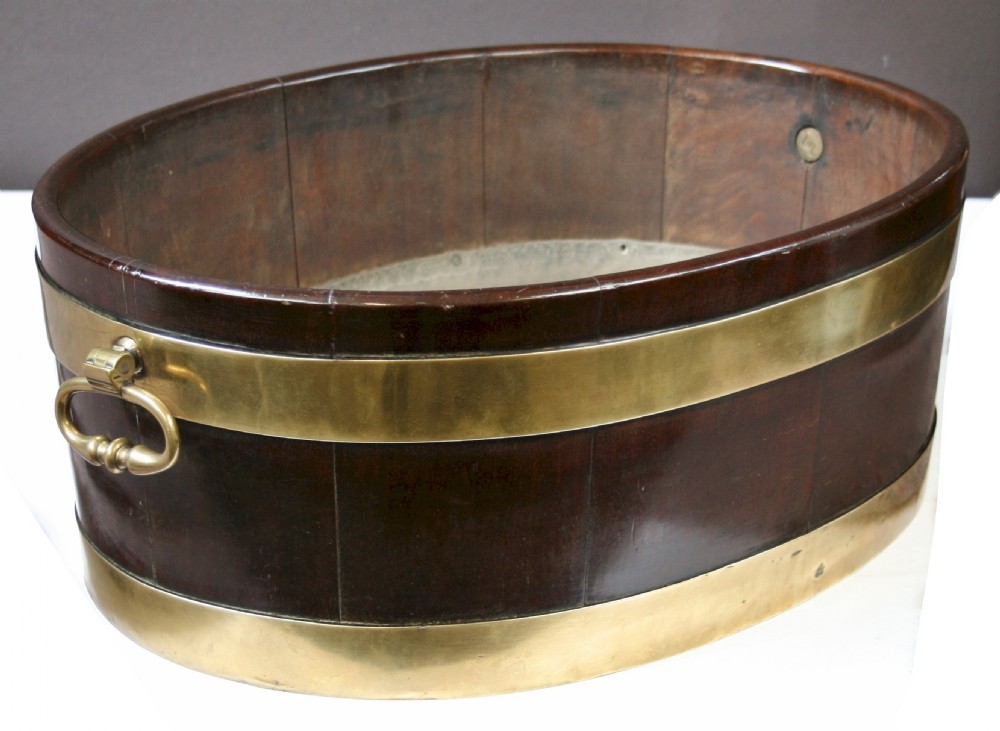 George 11 Mahogany Brass Bound Oval Wine Cooler