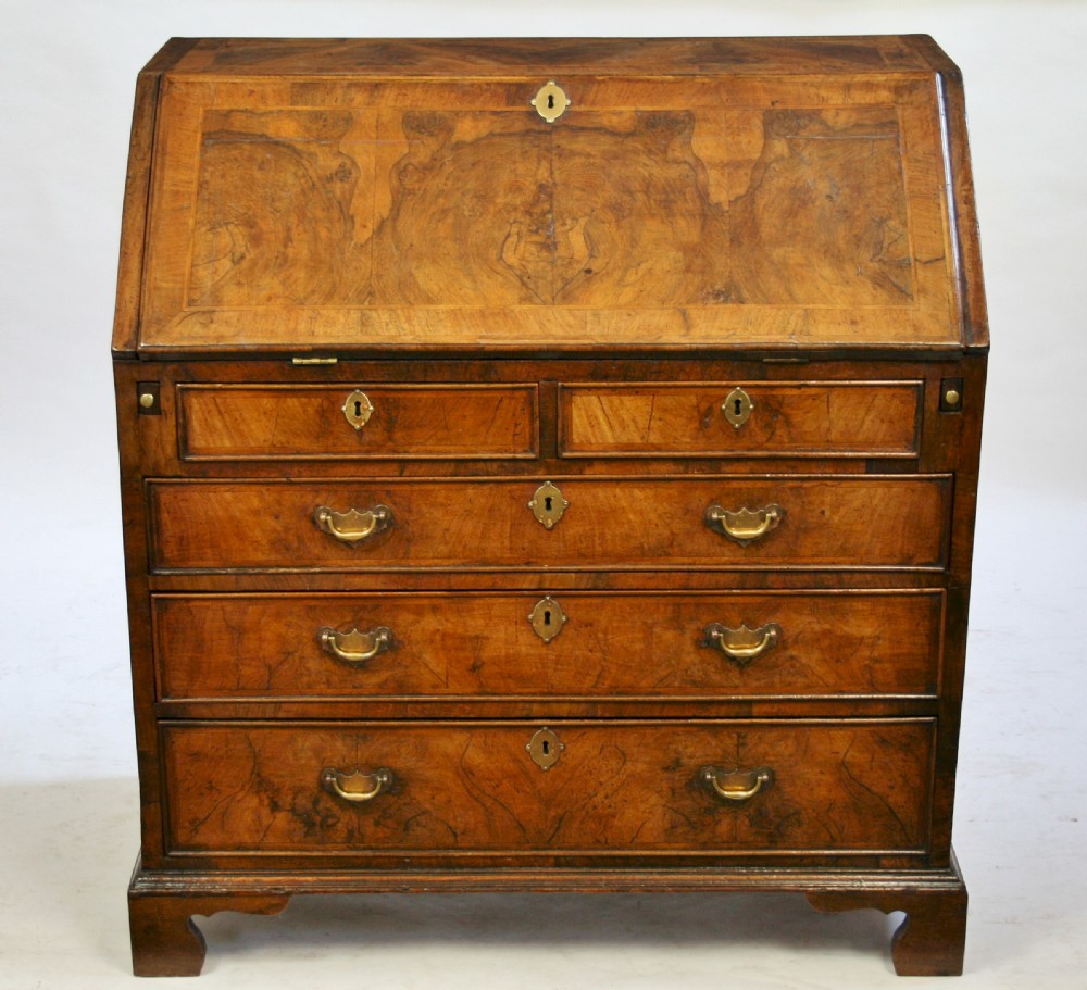 18C Figured Walnut Herringbone Banded Bureau