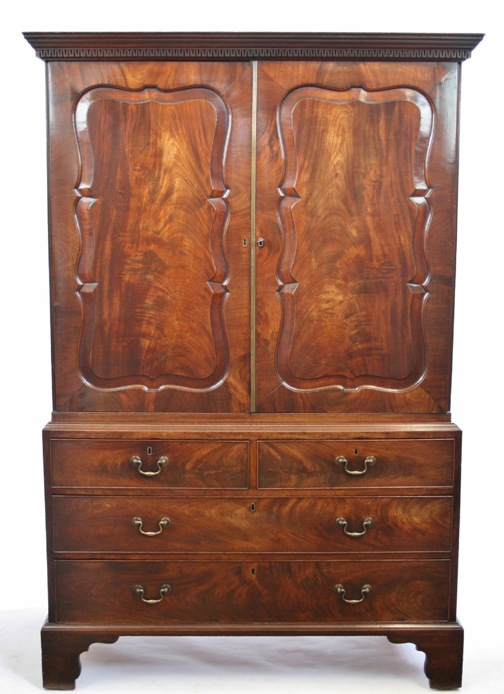 George III Mahogany Linen Press by Henry Kettle