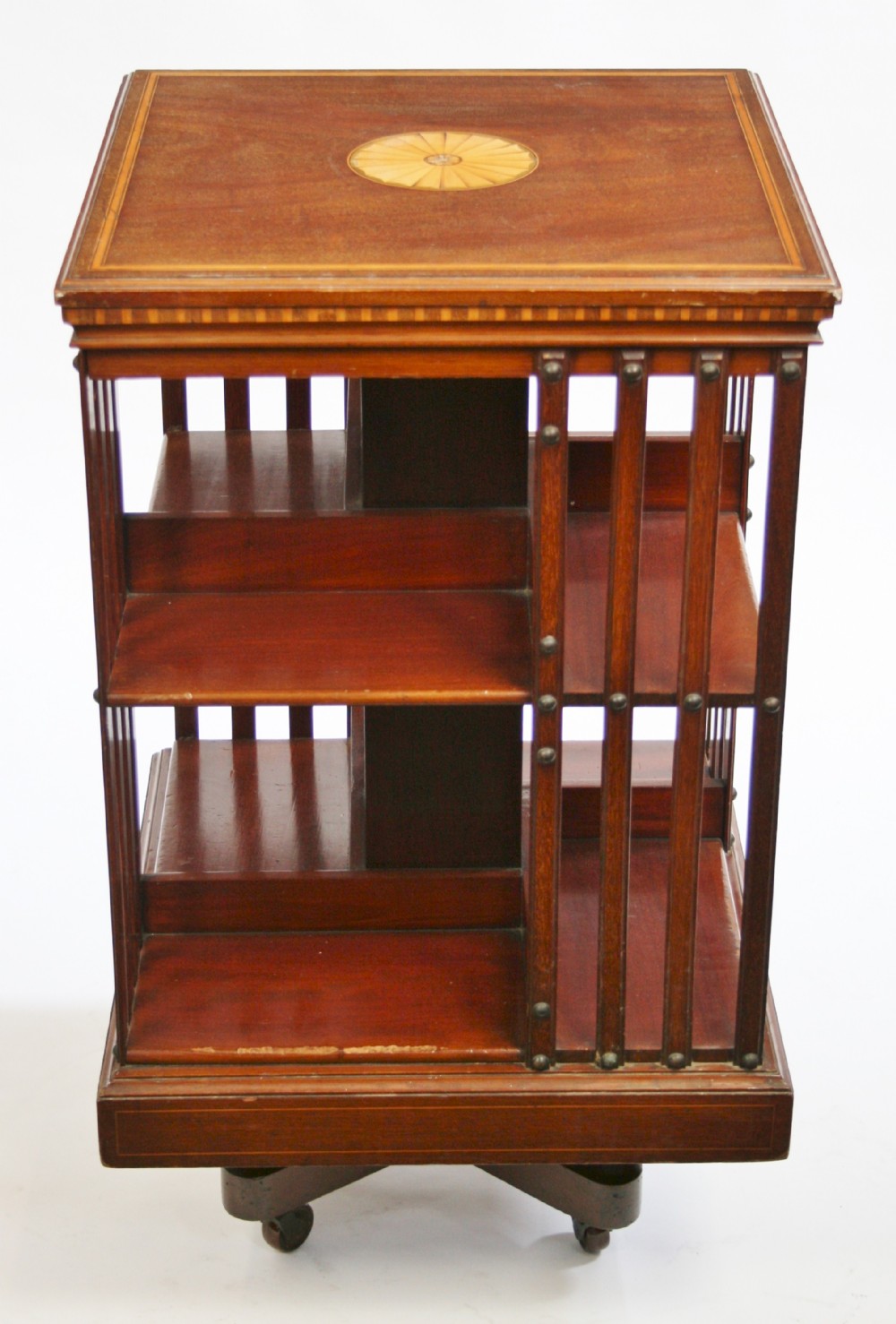 Edwardian Inlaid Mahogany Revolving Bookcase