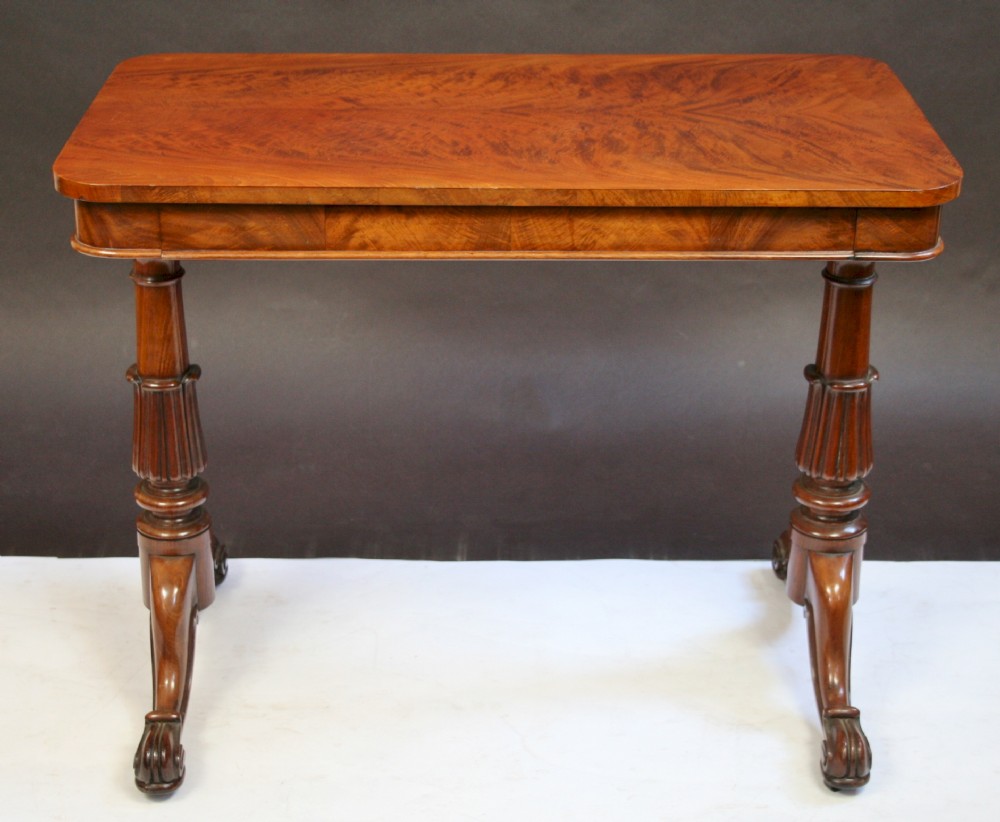 William 1V Mahogany End Support 1 Drawer Table