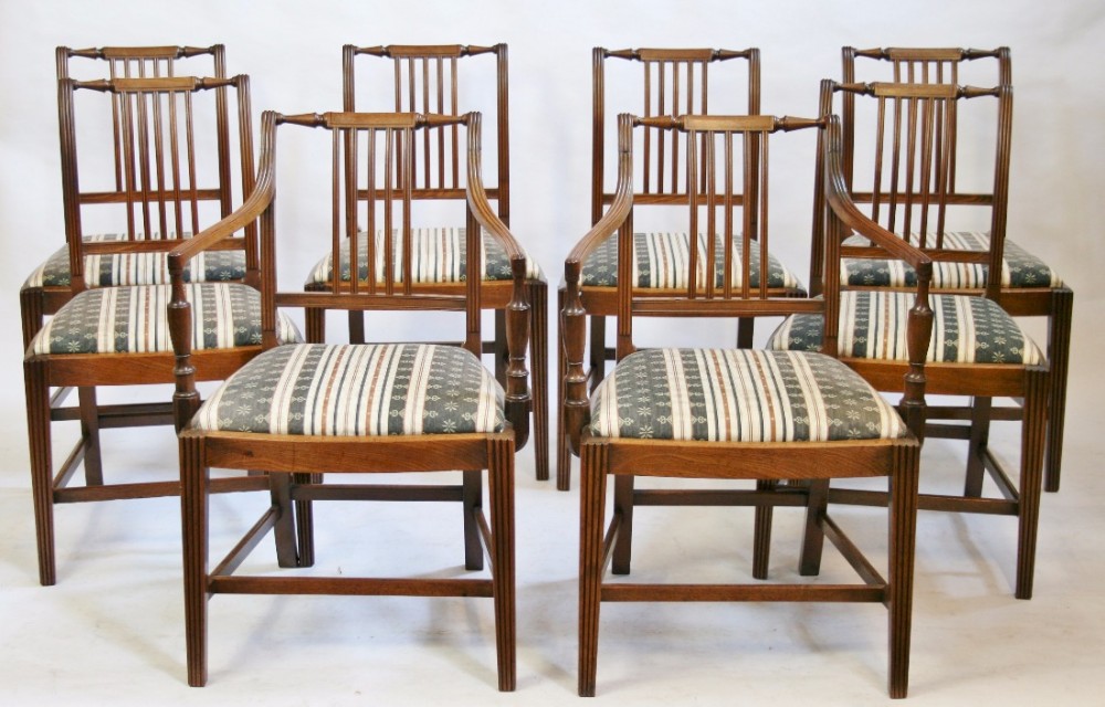 Fine George 111 Mahogany Set of 8 ( 6&2 ) Dining Chairs