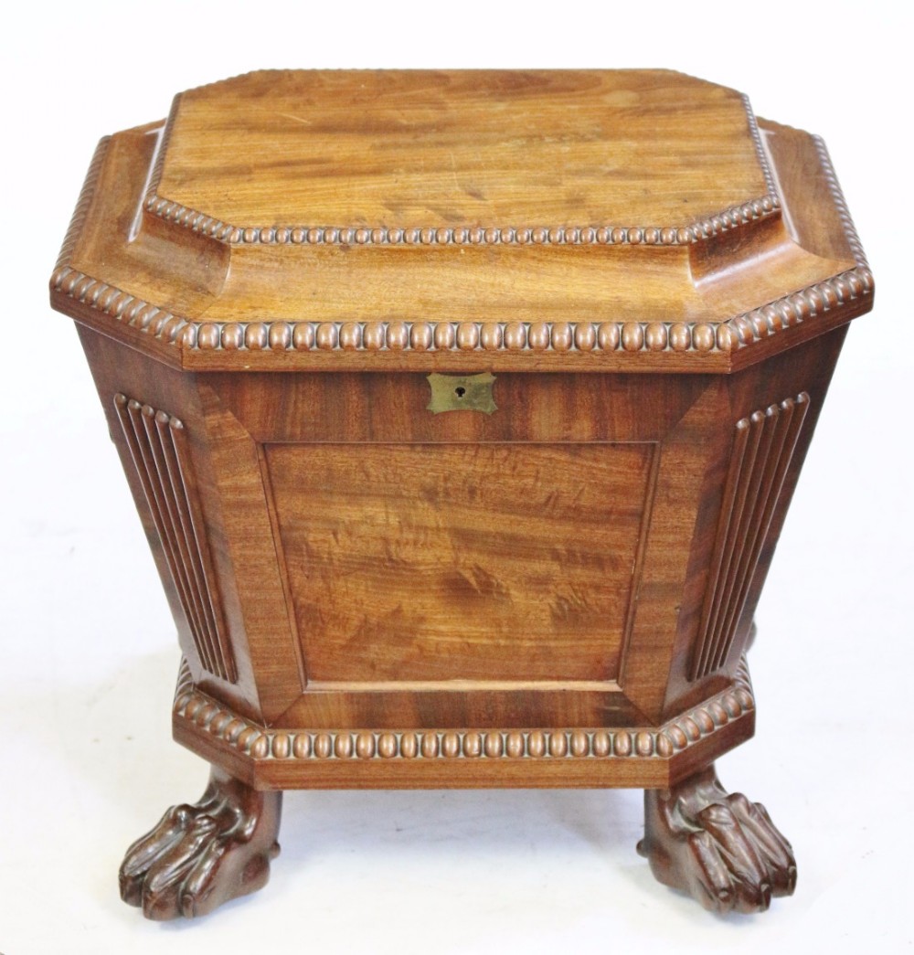 Fine Regency Mahogany Small Sarcophagus Wine Cooler