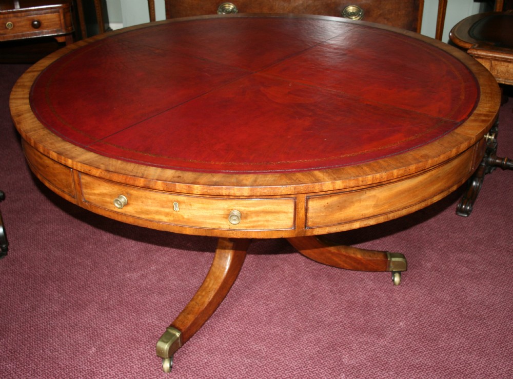 George 1V Mahogany Circular Revolving Top Drum Table.
