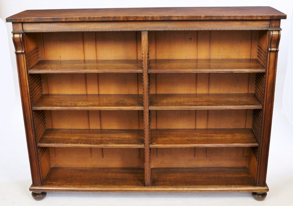 Fine Quality Regency Mahogany Open Bookcase