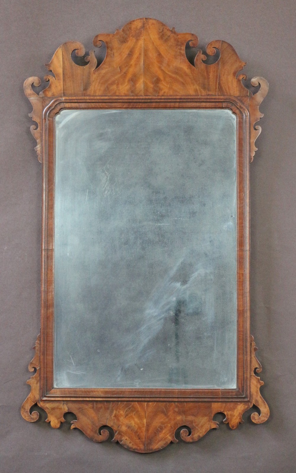 George 111 Flared Mahogany Fret Framed Wall Mirror