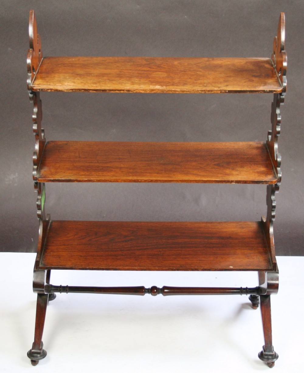 William IV Rosewood End Support Freestanding Open Bookcase