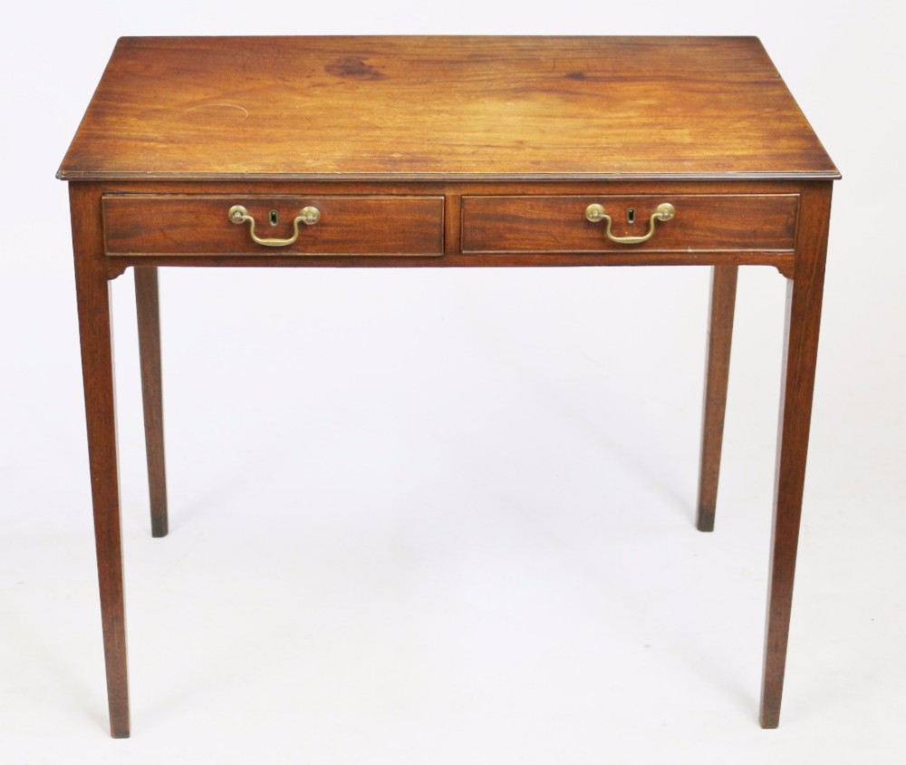George 111 Mahogany 2 Drawer Side Table