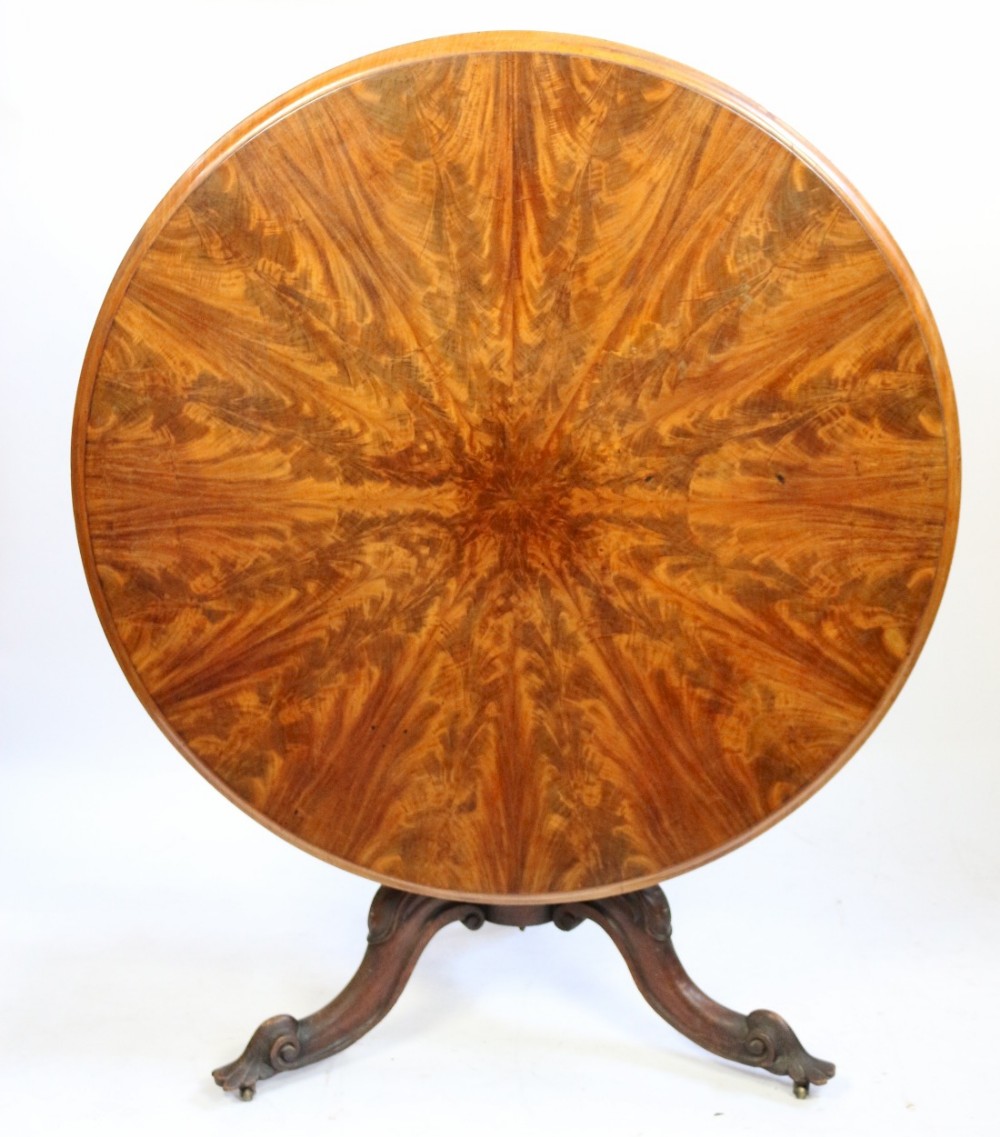 Victorian Mahogany Round Centre Table on Tripod Cabriole Legs